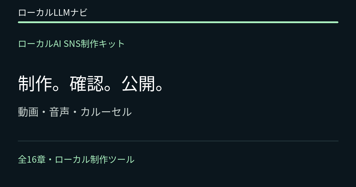 ローカルAI SNS制作キット